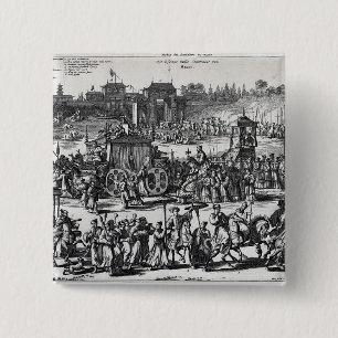 Procession from the gates of Macau 2 Inch Square Button