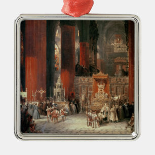 Procession in Seville Cathedral, 1833 (oil on canv Metal Ornament