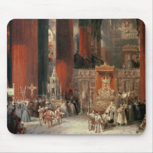 Procession in Seville Cathedral, 1833 (oil on canv Mouse Pad