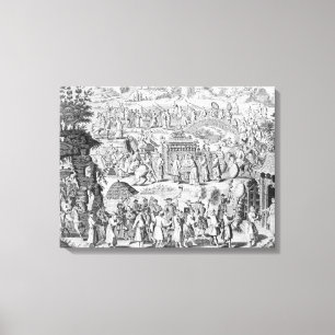 Procession of a bride going home canvas print