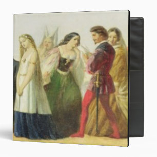 Procession of characters from Shakespeare (oil on Binder