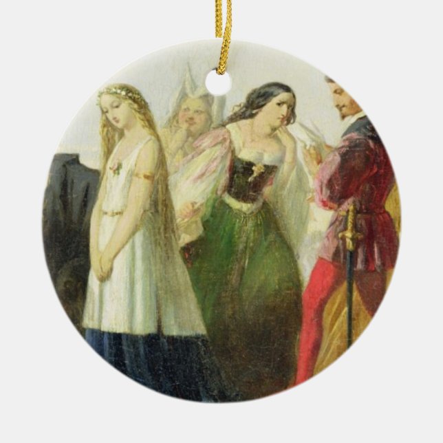 Procession of characters from Shakespeare (oil on Ceramic Ornament (Front)