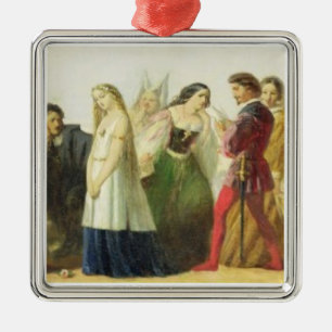 Procession of characters from Shakespeare (oil on Metal Ornament