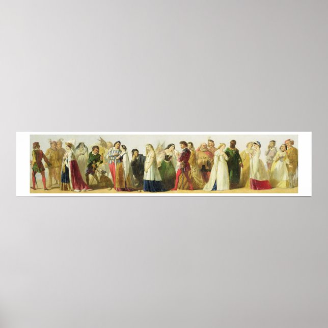 Procession of characters from Shakespeare (oil on Poster (Front)