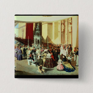 Procession of Corpus Christi in Seville 2 Inch Square Button