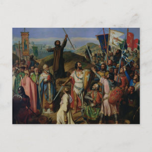 Procession of Crusaders around Jerusalem Postcard
