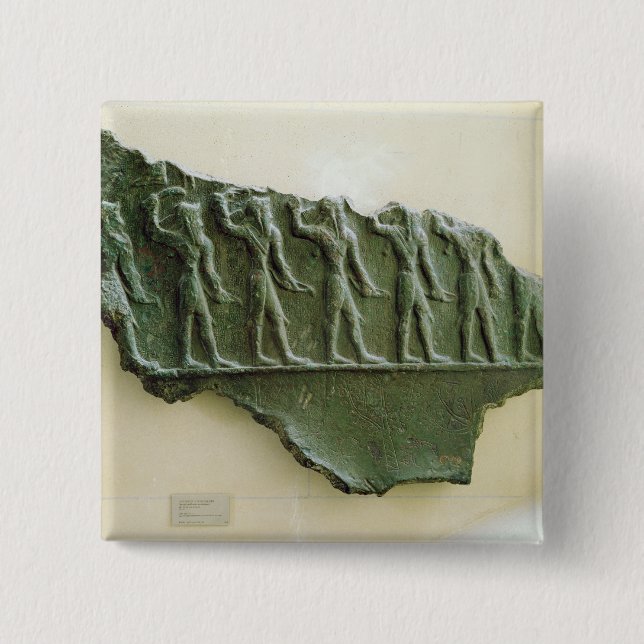 Procession of Elamite warriors, Susa, Iran, Elamit 2 Inch Square Button (Front)