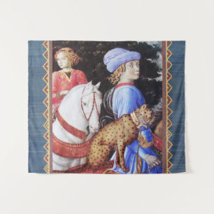 Procession of Magus Melchior,Horse Riders,Wild Cat Tapestry