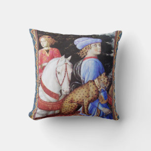 Procession of Magus Melchior,Horse Riders,Wild Cat Throw Pillow