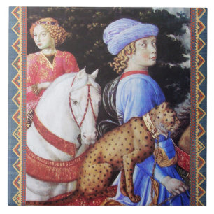 Procession of Magus Melchior,Horse Riders,Wild Cat Tile