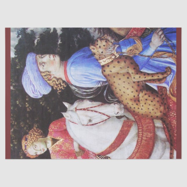 Procession of Magus Melchior,Horse Riders,Wild Cat Tissue Paper (Front)