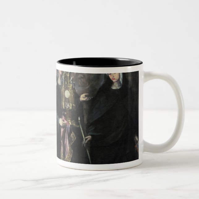 Procession of St. Clare with the Eucharist Two-Tone Coffee Mug (Right)