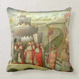 Procession of St. Gregory to the Castel St. Angelo Throw Pillow