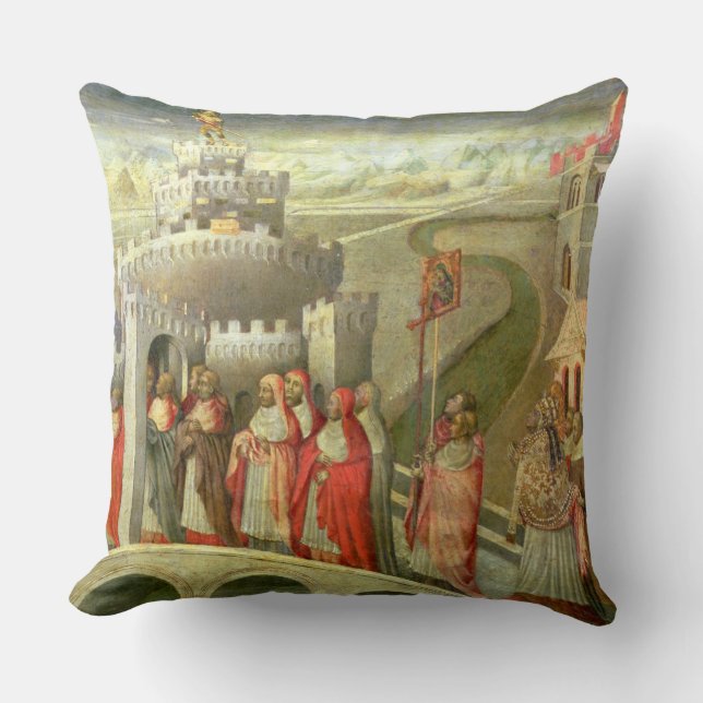 Procession of St. Gregory to the Castel St. Angelo Throw Pillow (Front)
