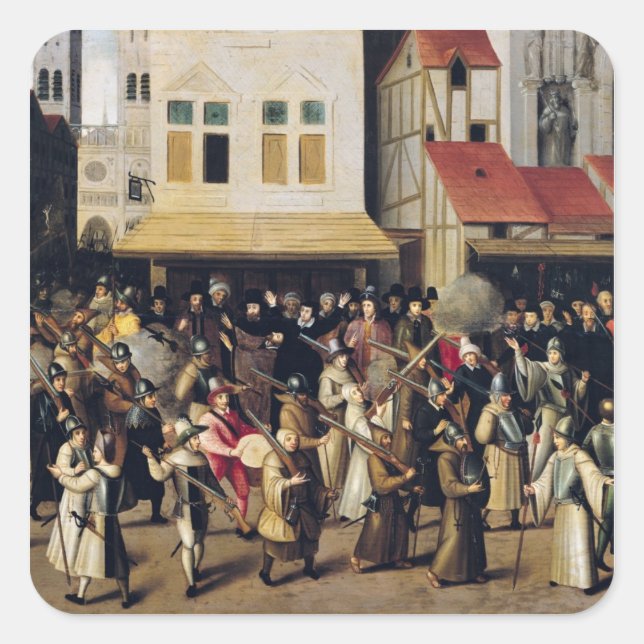 Procession of the Holy League in 1590 Square Sticker (Front)
