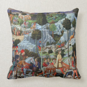 Procession of the Magi by Benozzo Gozzoli Throw Pillow