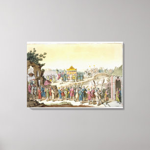 Procession to a Taoist Traditional Wedding, illust Canvas Print