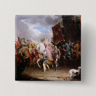 Procession to the Roiall Justs Holden in Smithfiel 2 Inch Square Button