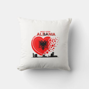 Prochain arrêt Albanie Coeur Design Jeter Oreiller