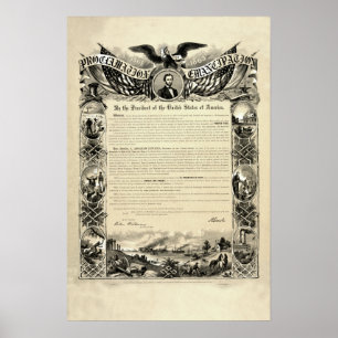 Proclamation of Emancipation by Abraham Lincoln Poster