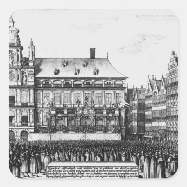 Proclamation of the peace square sticker (Front)