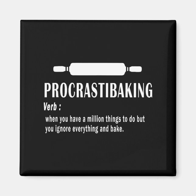 Procrastibaking Funny Definition - Baking Lovers & Magnet (Front)