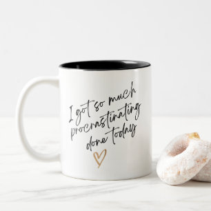 Procrastinating Funny Minimal Co-worker Gift Two-Tone Coffee Mug
