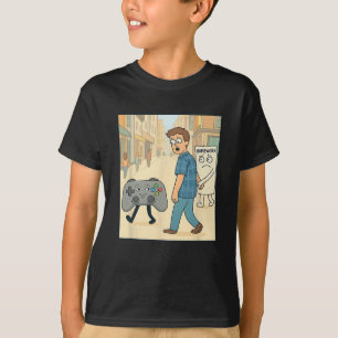 Procrastinating Homework With Gaming Funny Gamer H T-Shirt
