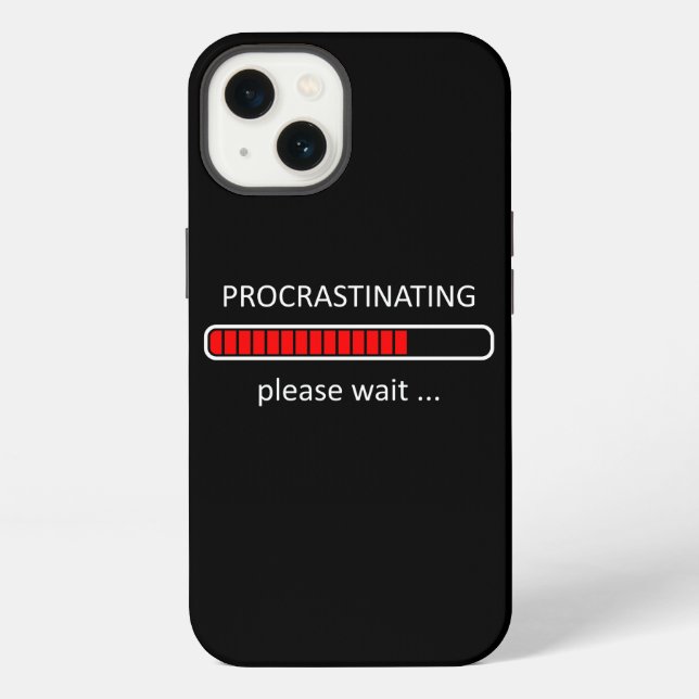 Procrastinating Please Wait Geek Humour iPhone Case (Back)