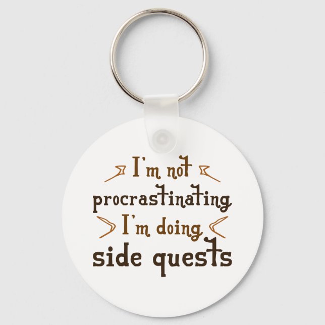 Procrastinating Side Quest Keychain (Front)