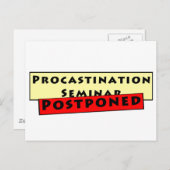 Procrastination Humour for Procrastinators Postcard (Front/Back)