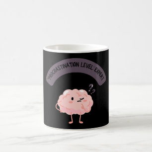 Procrastination Level: Expert – Funny Brain  Coffee Mug
