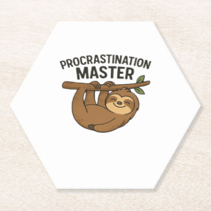Procrastination Master Classic T-Shirt Paper Coaster