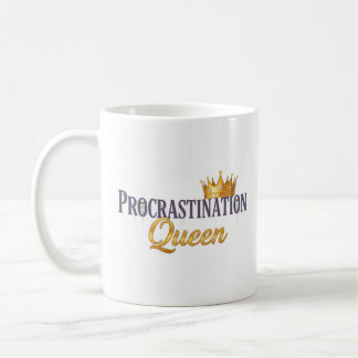 Procrastination Queen Mug - Couronne Or & Hourglas