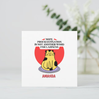 Procrastination Theme Cat's Meme  Invitation