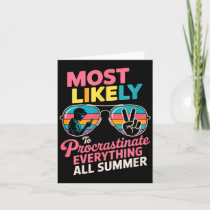 Procrastinator Gift Funny Summer Quote Lazy Lifest Card