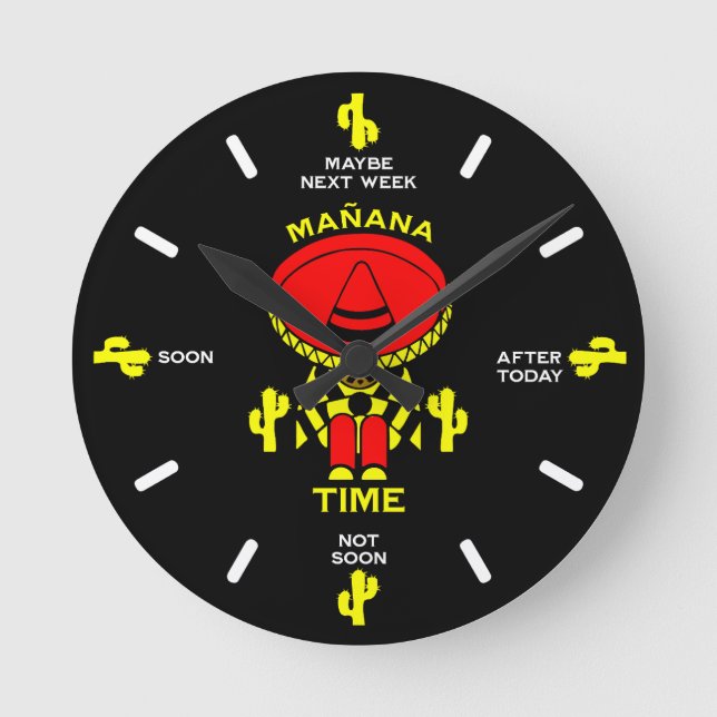Procrastinator Lazy Person Gift Round Clock (Front)