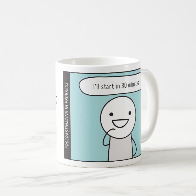 Procrastinator's Cup: The Perpetuator Coffee Mug (Front Right)