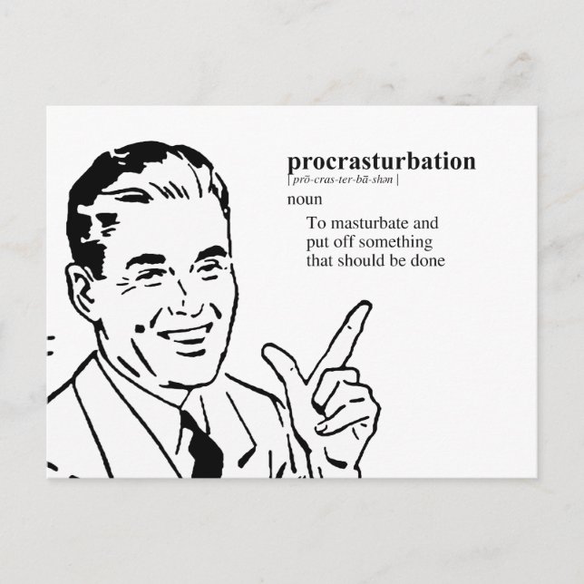 PROCRASTURBATION POSTCARD (Front)