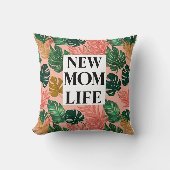 Procreate Mama Wildflower Gold Est. 2024 Throw Pillow (Front)