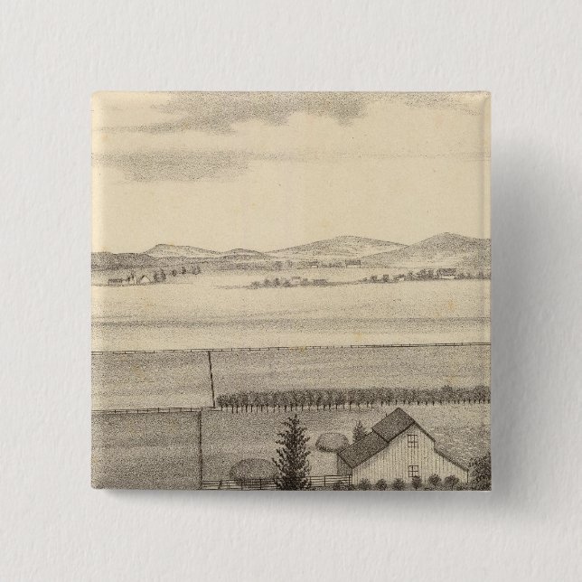 Proctor res, farm 2 inch square button (Front)