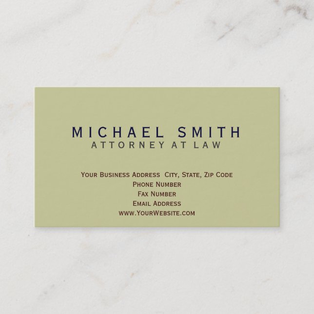 Procureur à la loi Carte de visite minimal (Devant)