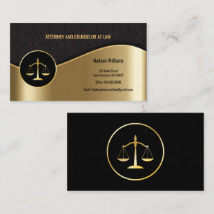 Procureur à Law Black & Gold Scales Cartes de visi
