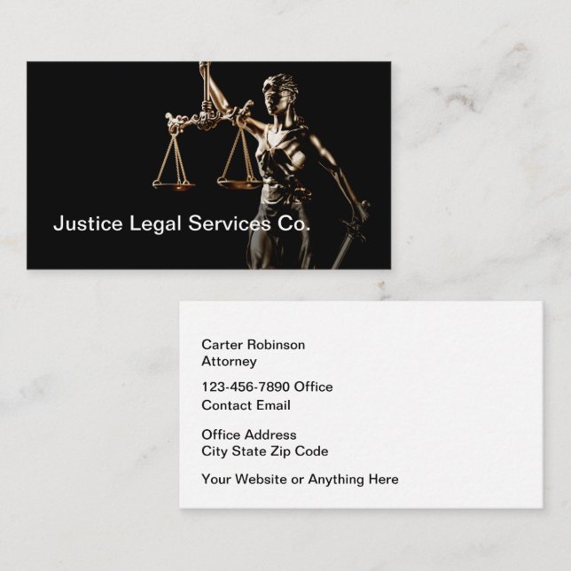 Procureur Cartes de visite de la justice pénale (Devant / Derrière)