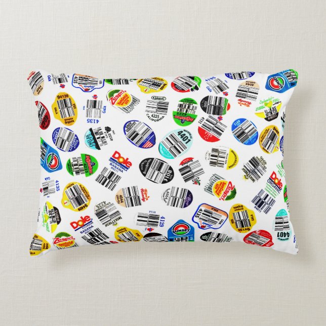 Produce Barcode Stickers Accent Pillow (Front)