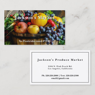 Produce Market Fruits and Vegetables Basket Business Card