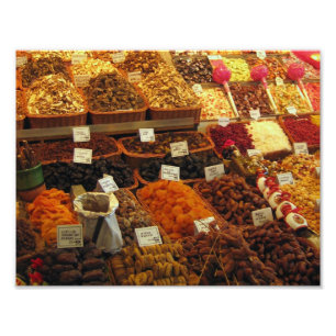 Produce stall, Boqueria market, Barcelona, Spain Photo Print