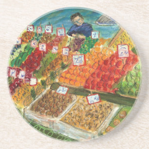 Produce Vendor Drink Coaster (Pike Place Seattle)