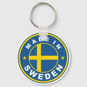 product country flag label made in sweden keychain