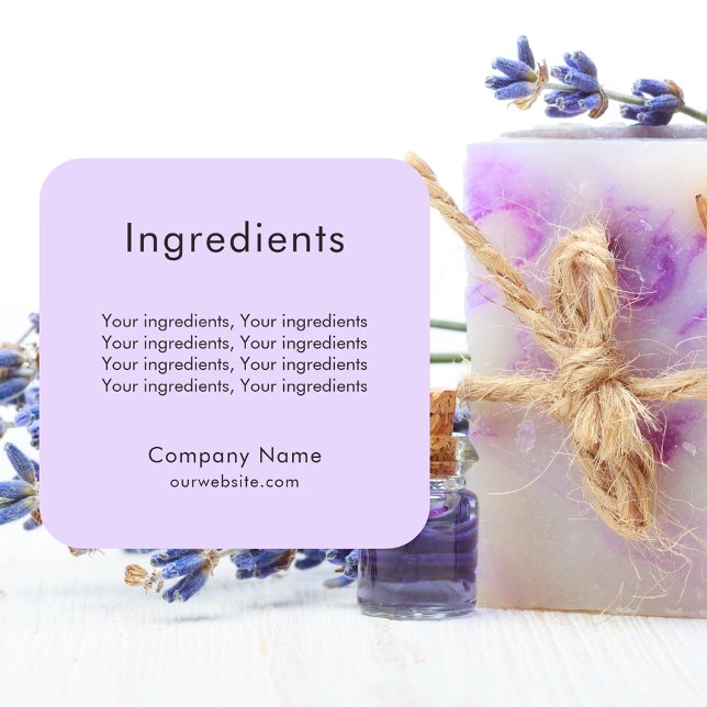 Product ingredient listing violet business label (Creator Uploaded)
